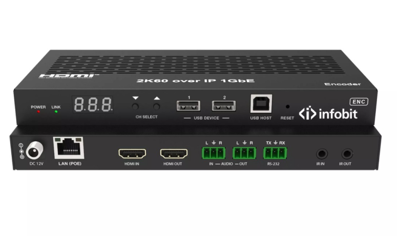 Infobit, iSwitch 265R, Приемник HDMI 4K H.265 AV через IP, декодер 1920x1200@ 60 Гц, Rx